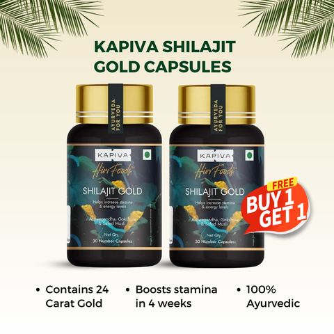 Kapiva shilajit gold resin + Buy One Get One shilajit gold 30 capsule combo