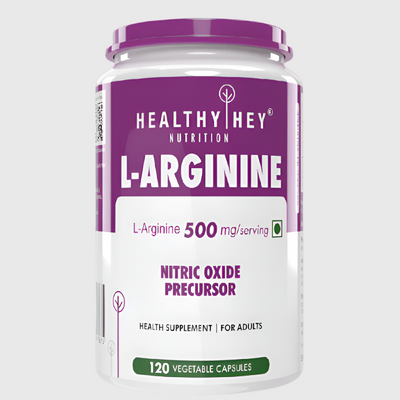 HealthyHey L-Arginine 120 Vegetable Capsules (Pack of 1)