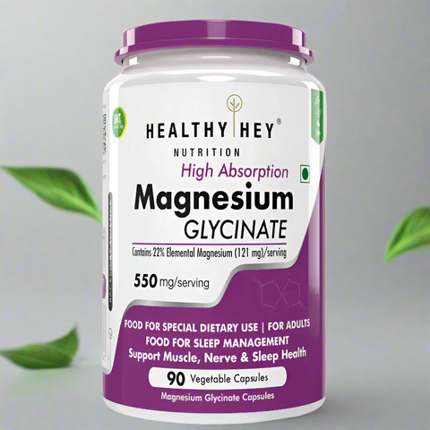 HealthyHey Nutrition جليسينات المغنيسيوم عالية الامتصاص 550 ملغ 300 كبسولة نباتية 
