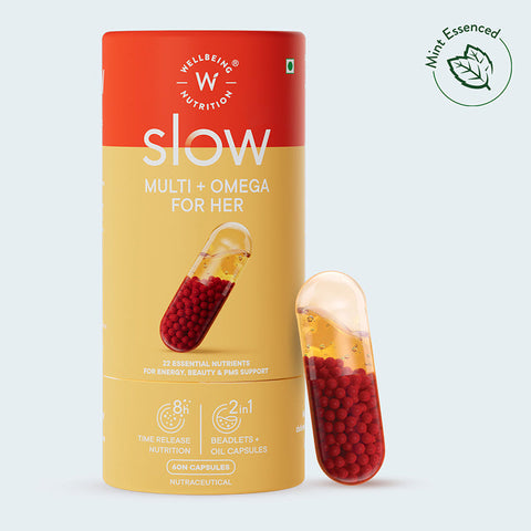 Wellbeing Nutrition Slow Multi + Omega for Her Multivitamin capsule for Women 60 Capsules