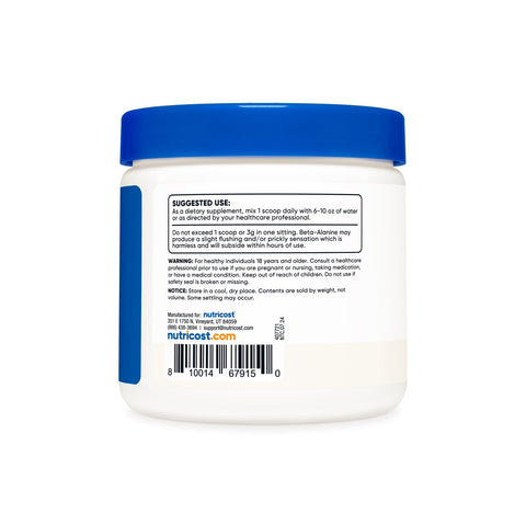 Nutricost Beta Alanine Supplement Powder,300g - 3g Per Serving