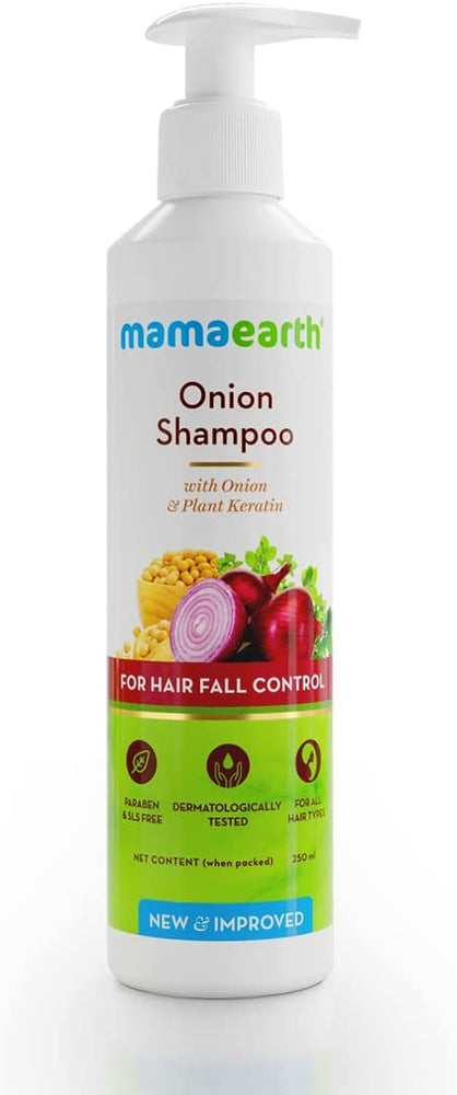 Mamaearth Onion Shampoo for Hair Growth and Hair Fall Control 250 ml