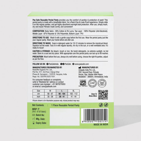 Pee Safe Reusable Period Panty xl