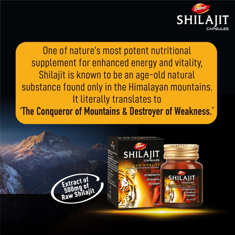 Dabur Shilajit Gold 30 Capsules Buy 1 Get 1 Free