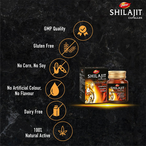 Dabur Shilajit  and Kapiva Ashvagandha gold capsules Combo