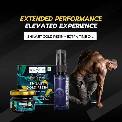 Kapiva Shilajit gold resin 20 gm and Aadar Extra Time Oil
