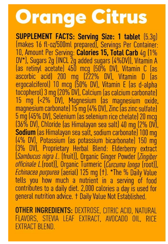 Nuun Act Daily Hydration for Immune support (Orange Citrus Naturally Flavour) 10 effervescent Tablets (Dietary Supplement)