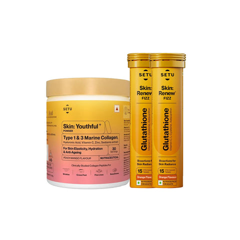 SETU Skin Rejuvenation Combo: Marine Collagen Powder + Glutathione Tablets SETU Skin Rejuvenation Combo: Marine Collagen Powder + Glutathione Tablets