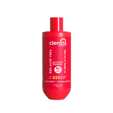 Complete Dandruff Care : Clensta Red Aloe Vera Anti-Dandruff Shampoo (250ml) and Clensta Red Aloe Vera Anti-Dandruff Conditioner (250ml) (CLPO86)