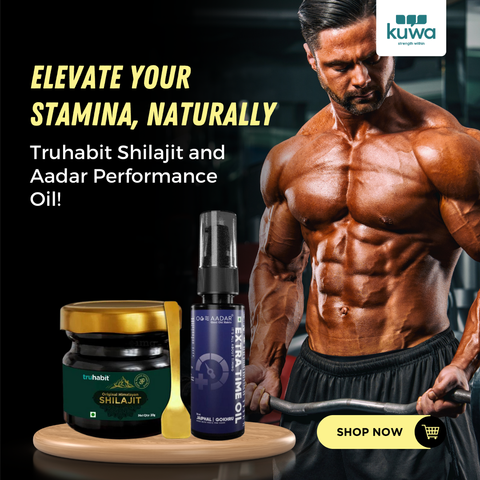 TruHabit Original Himalayan Shilajit 20 جرام + AADAR زيت الأداء لتعزيز القدرة على التحمل للرجال (30 مل)