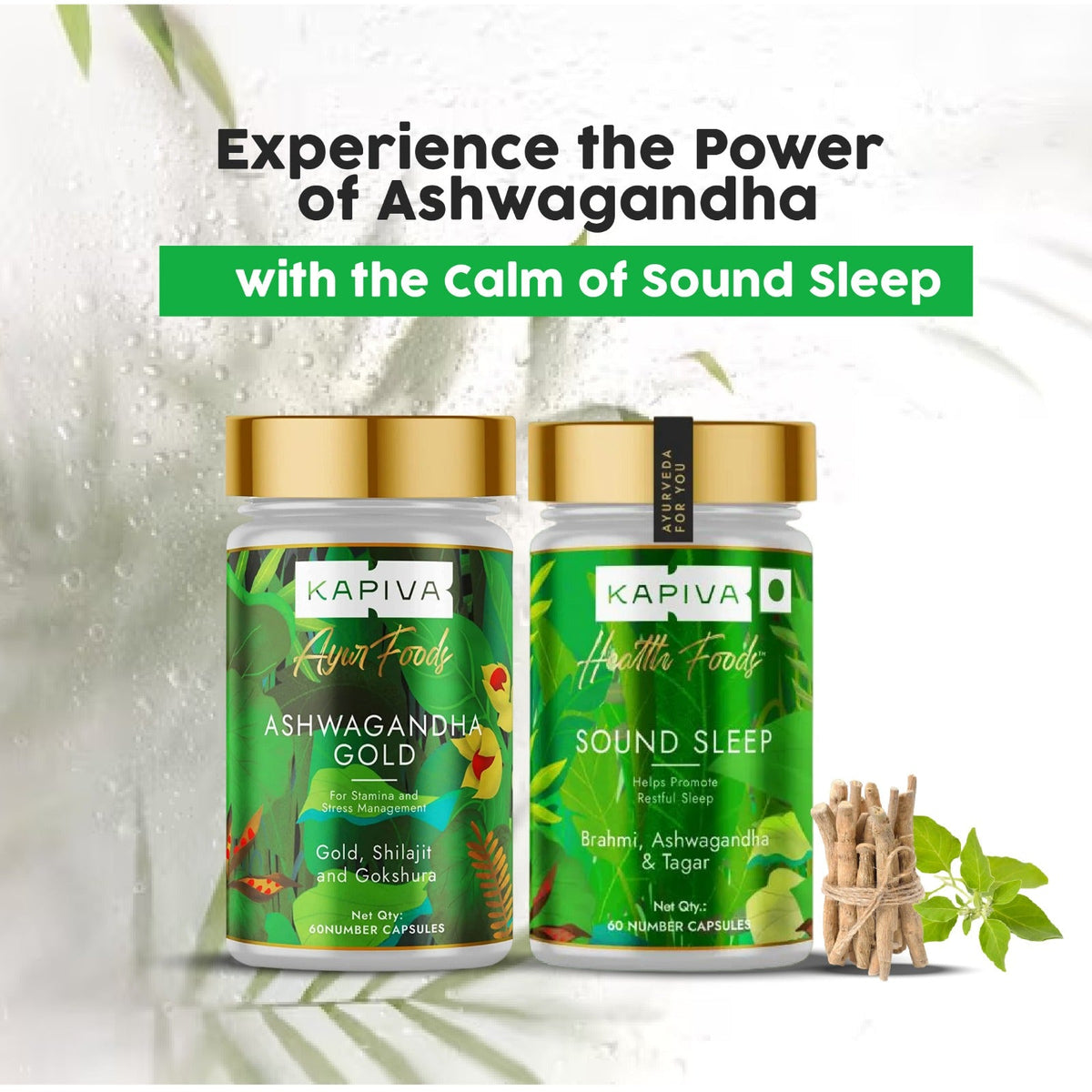 Kapiva Ashwagandha Gold 60 + Sound Sleep (COMBO)