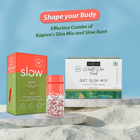 Kapiva Get Slim Mix 30 Servings and Slow Burn