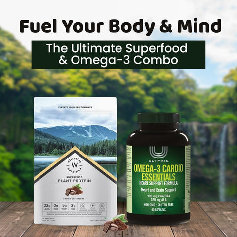 Superfood Plant Protein Italian Caf√© Mocha + ULTIMATE OMEGA 3 CARDIO 90 CAPSULE