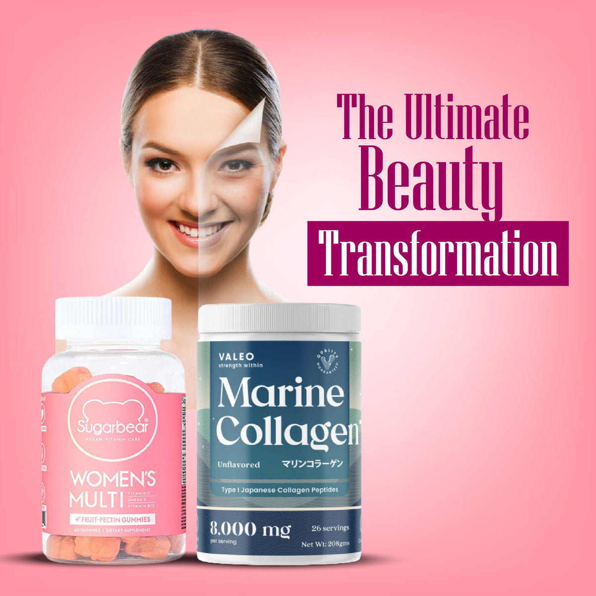 Valeo Marine Collagen and Womens Multi Sugar Bear Combo