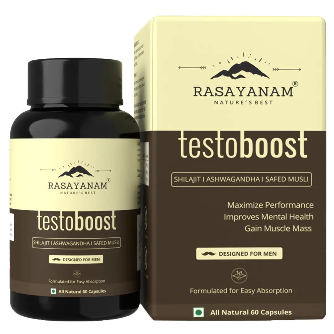 Rasayanam Testoboost Pure Shilajit, Ashwagandha, Safed Musli 60 Capsules