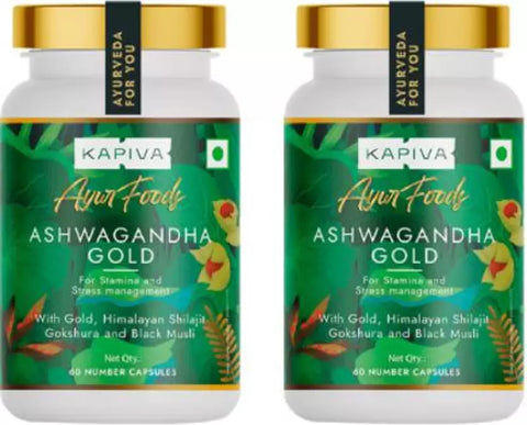 Kapiva Ashwagandha Gold 60 Caps Pack of 2