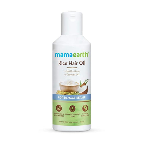 Mamaearth Rice Hair Oil 150ml + Mamaearth Onion Scalp Serum for Healthy Hair Growth – 50 ml