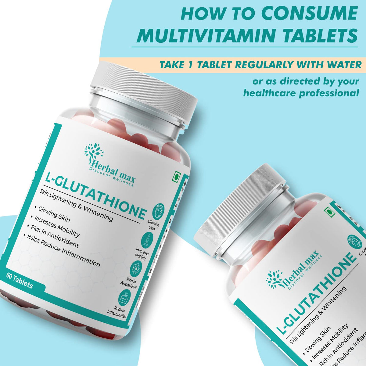 glutathione max tablets Herbal max L Glutathione 100mg 60 Tablets