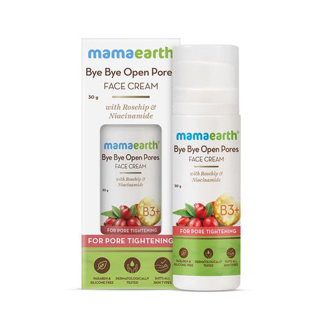 MAMAEARTH Bye Bye Open Pores Face Cream Face Moisturizer For Pore Tightening with Rosehip & Niacinamide 30 g (Pack of 1)