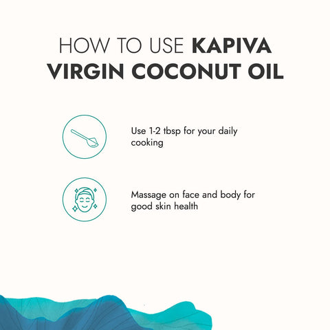 Kapiva Virgin Cold-Pressed Coconut Oil | 100% Pure, Organic & Edible | For Cooking, Skin & Hair Health, Oil Pulling (500ml)