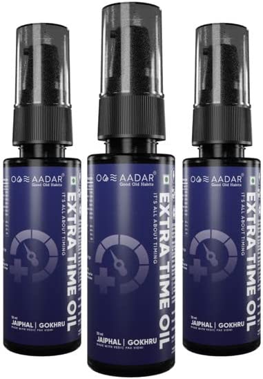 AADAR EXTRA TIME Oil | builds performance time & pleasure, Improves overall strength| Jaiphal, Gokhru | 30 ml (Pack )