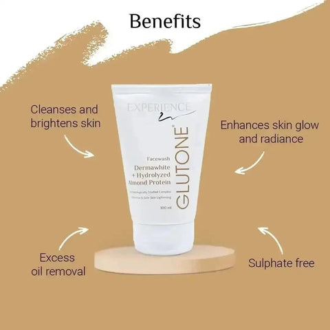 Glutone Face Wash DermaWhite + Hydrolyzed Almond Protein 100 ml