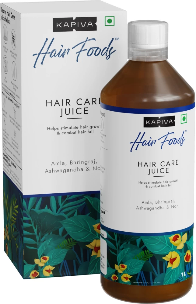 Kapiva Hair Care Juice (1L) | For Hair Growth & Hair Fall Control | 100% Ayurvedic Hair Care with Amla, Noni, Bhringraj and Ashwagandha