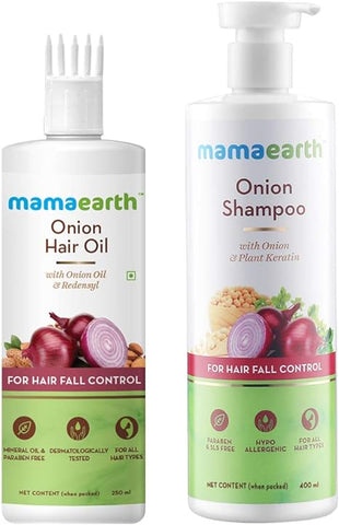MAMAEARTH Onion Hair Oil 250 ml and Shampoo 400 ml