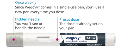 WEGOVY 1MG FLEXTOUCH PRE-FILLED INJECTION PEN + 4 DISPOSABLE NEEDLES
