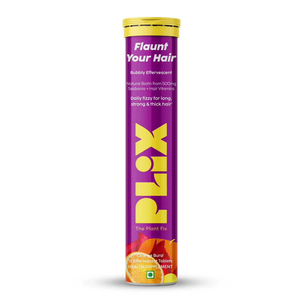 Plix Flaunt your hair Orange Burst 15 Effervescent Tablets