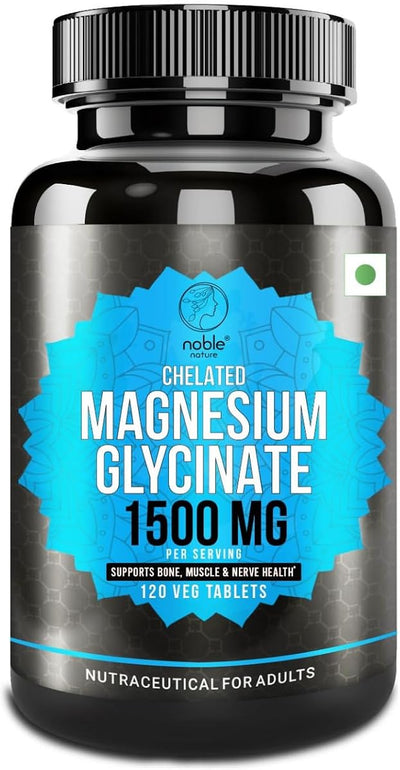 Noble Magnesium Glycinate Chelated - High Absorption, 120 Veg Tablets