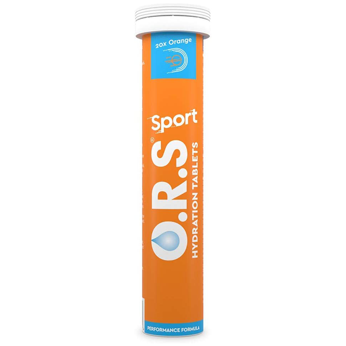 O.R.S Hydration Tablets With Electrolytes, Vegan, Gluten And Lactose Free Formula - Natural Orange Flavour 20'S