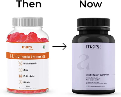 Mars by GHC Multivitamin Gummies, Nourishes Hair & Promotes Hair Volume  (30 No)