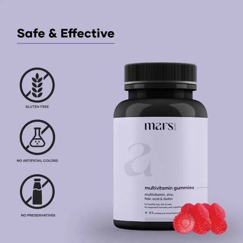 Mars by GHC Multivitamin Gummies, Nourishes Hair & Promotes Hair Volume  (30 No)