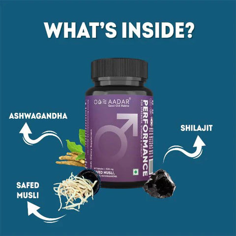 AADAR power build Capsules + performance Capsules + AADAR shilajit resin combo