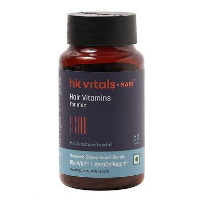 HK Vitals Hair Vitamin With Dht Blockers (60 Capsules) | Omega & Biotin, Supports Keratin Synthesis & Helps Reduce Hair Fall