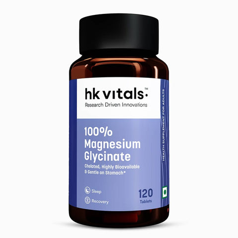 HK Vitals Magnesium Glycinate Men (2000Mg) 120 Tablets | For Better Sleep Quality & Muscle Recovery