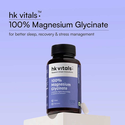 HK Vitals Magnesium Glycinate Men (2000Mg) 120 Tablets | For Better Sleep Quality & Muscle Recovery