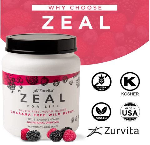 Zurvita ZEAL for Life Nutritional Drink Mix Wild Berry 420 gm