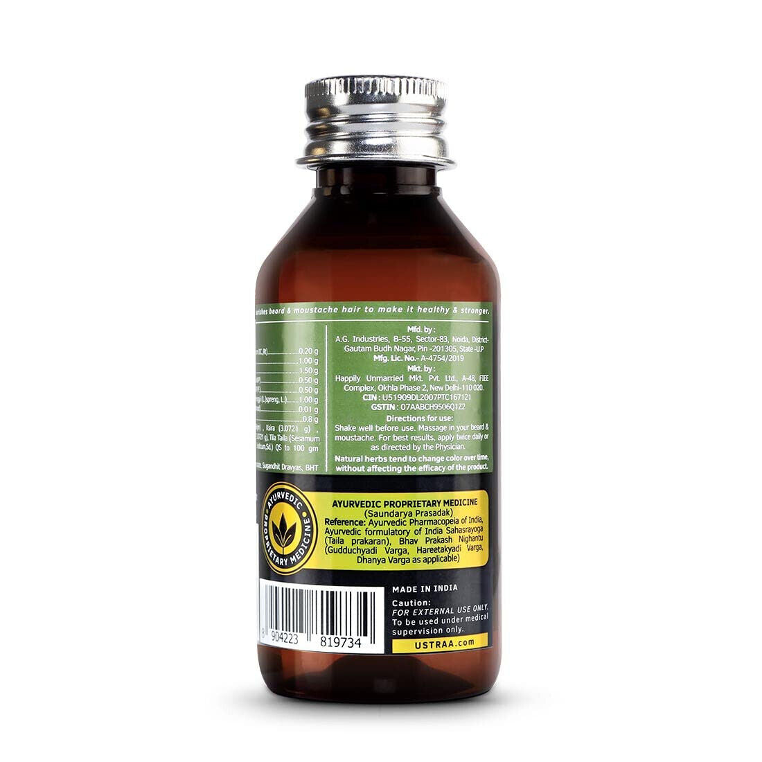 USTRA Ayurvedic Beard Oil with Yastimadhuka Taila 100 ml