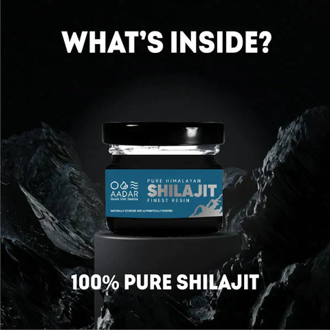 Aadar Shilajit Fine الراتنج وكبسولة الأداء احصل على زيت التحمل مجانًا