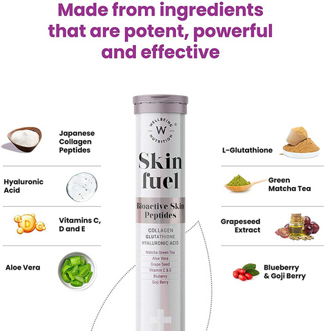 أقراص Wellbeing Nutrition Skin Fuel Collagen ، عبوة من قطعتين