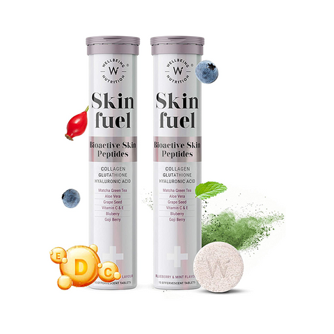 أقراص Wellbeing Nutrition Skin Fuel Collagen ، عبوة من قطعتين