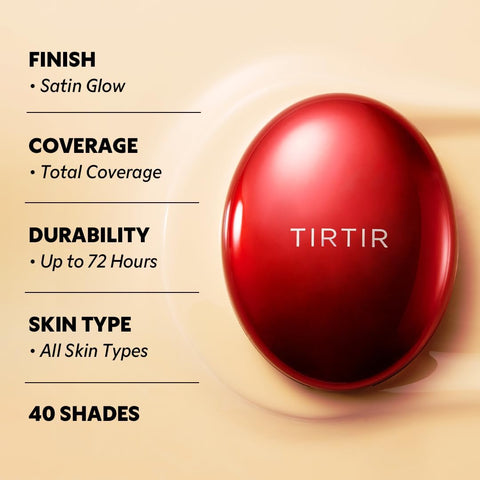 TIRTIR Cushion Foundation - Mask Fit Red, Semi-Matte, 25N Mocha, 18g