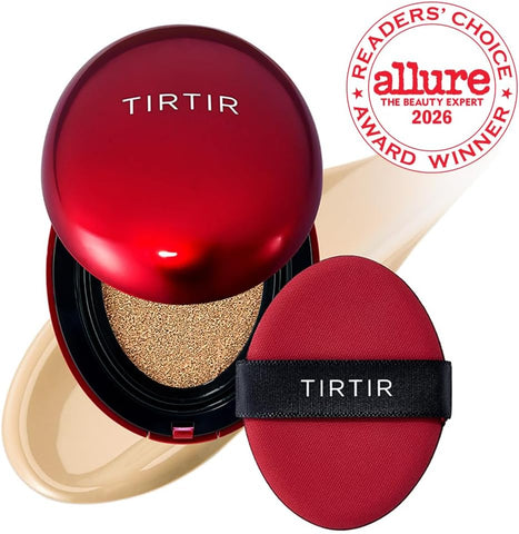 TIRTIR Mask Fit Red Cushion Foundation - Semi-Matte Glass Skin Finish, 24W Soft Beige, 18g