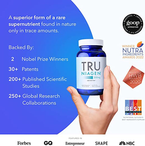 TRU NIAGEN - Vitamin B3 | Advanced NAD+ Booster | Nicotinamide Riboside NR | Increases Energy & Promotes Anti Aging