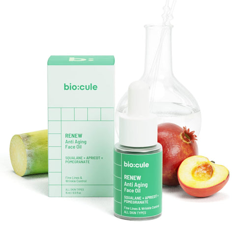 Biocule Renew Anti Aging Face Oil : Squalane + Apricot + Pomegranate 15ml