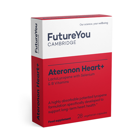 قلب أتيرونون مع مركب اللاكوبين الذي يحتوي على اللايكوبين - تركيبة سهلة الامتصاص - مناسب للنباتيين - إمداد لمدة 28 يومًا - تم تطويره بواسطة FutureYou Cambridge