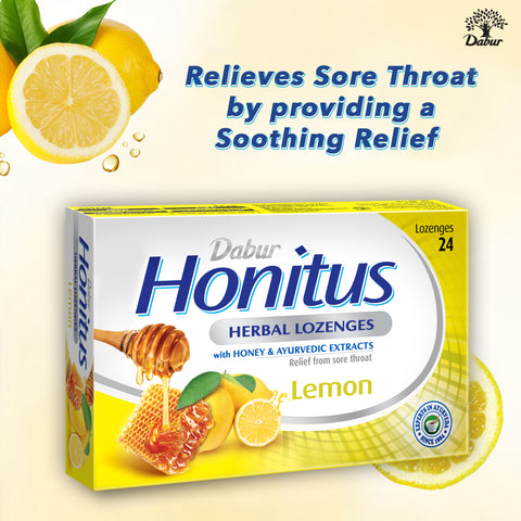 Dabur Honitus Herbal Lozenges -Lemon, 24 Lozenges