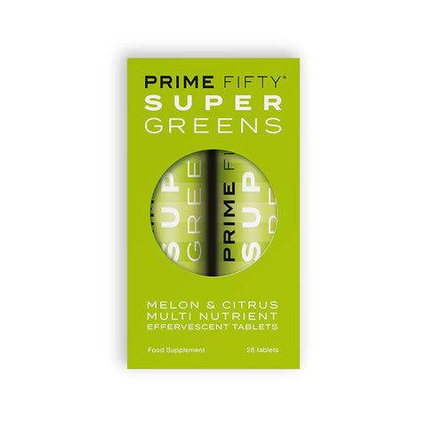 PRIME FIFTY Super Greens - أغذية فائقة الامتصاص | أقراص فوارة سهلة الاستخدام قيد الانتظار للحصول على الطاقة والمناعة | 28 علامة تبويب | حزمة من 2